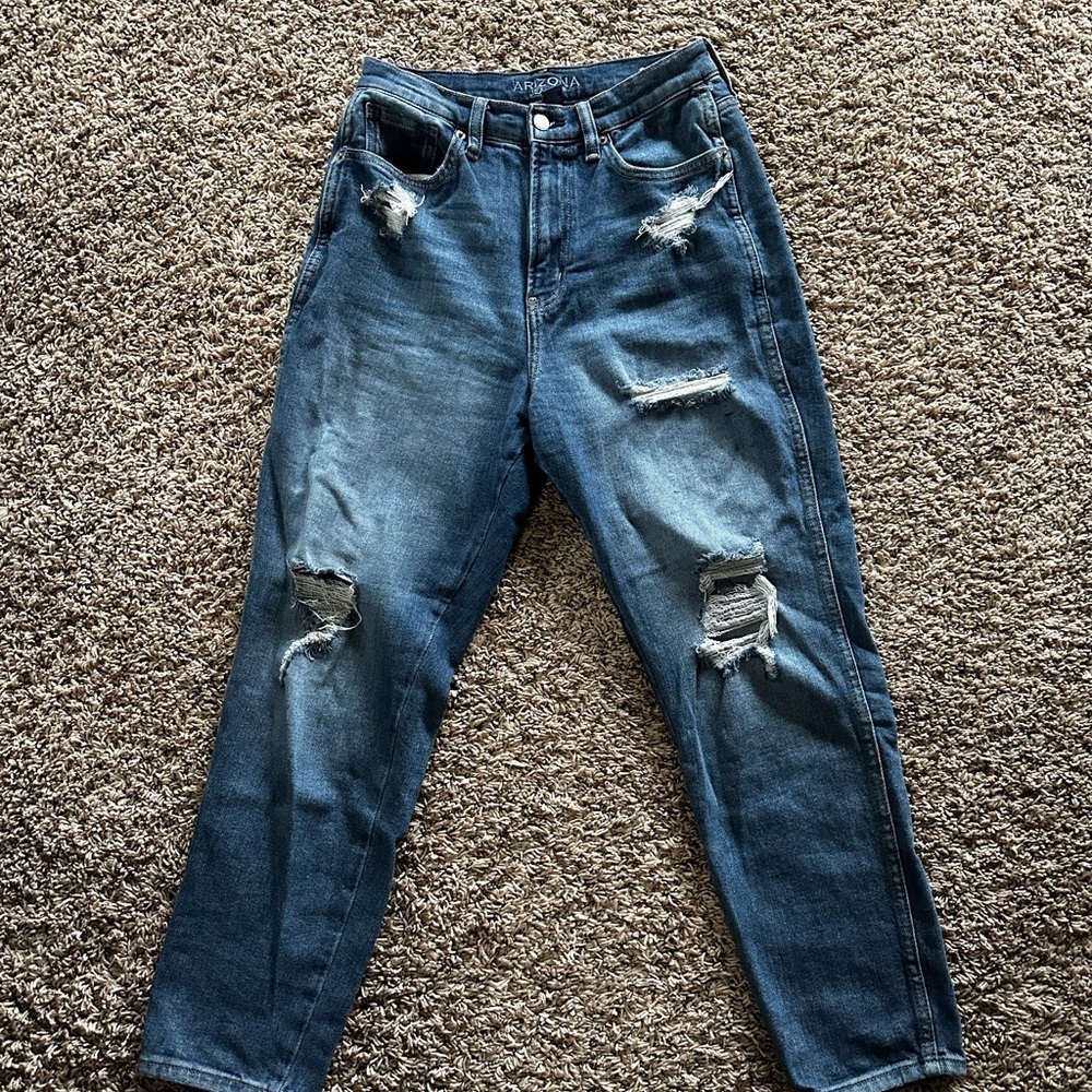 Arizona Ripped Blue Denim Jeans